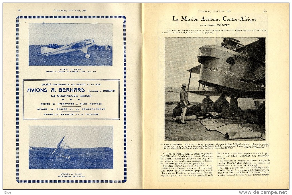 AVIATION  L AEROPHILE 1925 N° 7 - 8    PAGES 97 à 128  -   TRES BON ETAT DE CONSERVATION - Avion