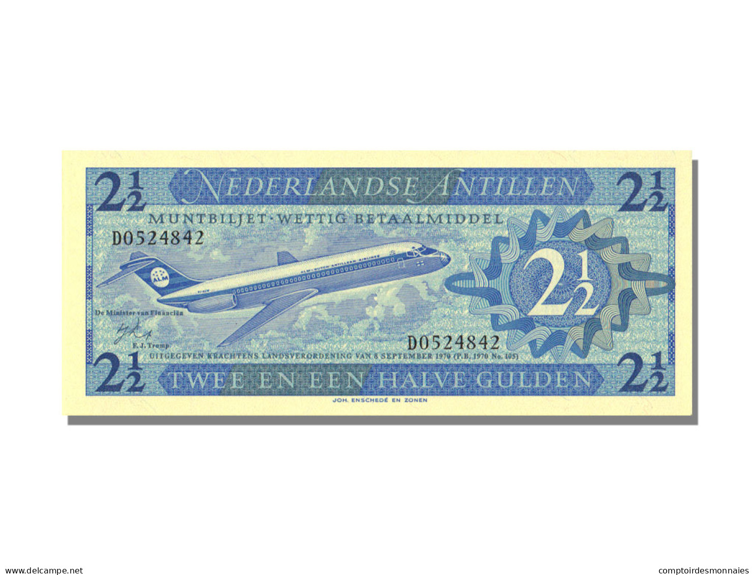 Billet, Netherlands Antilles, 2 1/2 Gulden, 1970, 1970-09-08, NEUF - Aruba (1986-...)