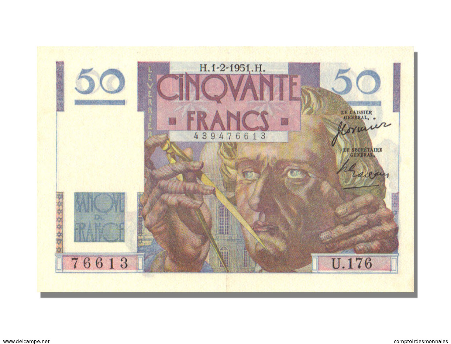 Billet, France, 50 Francs, 50 F 1946-1951 ''Le Verrier'', 1951, 1951-02-01, SPL - 50 F 1946-1951 ''Le Verrier''