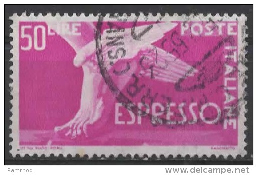 ITALY 1945 Express - Winged Foot Of Mercury - 50l. - Purple  FU - Correo Urgente