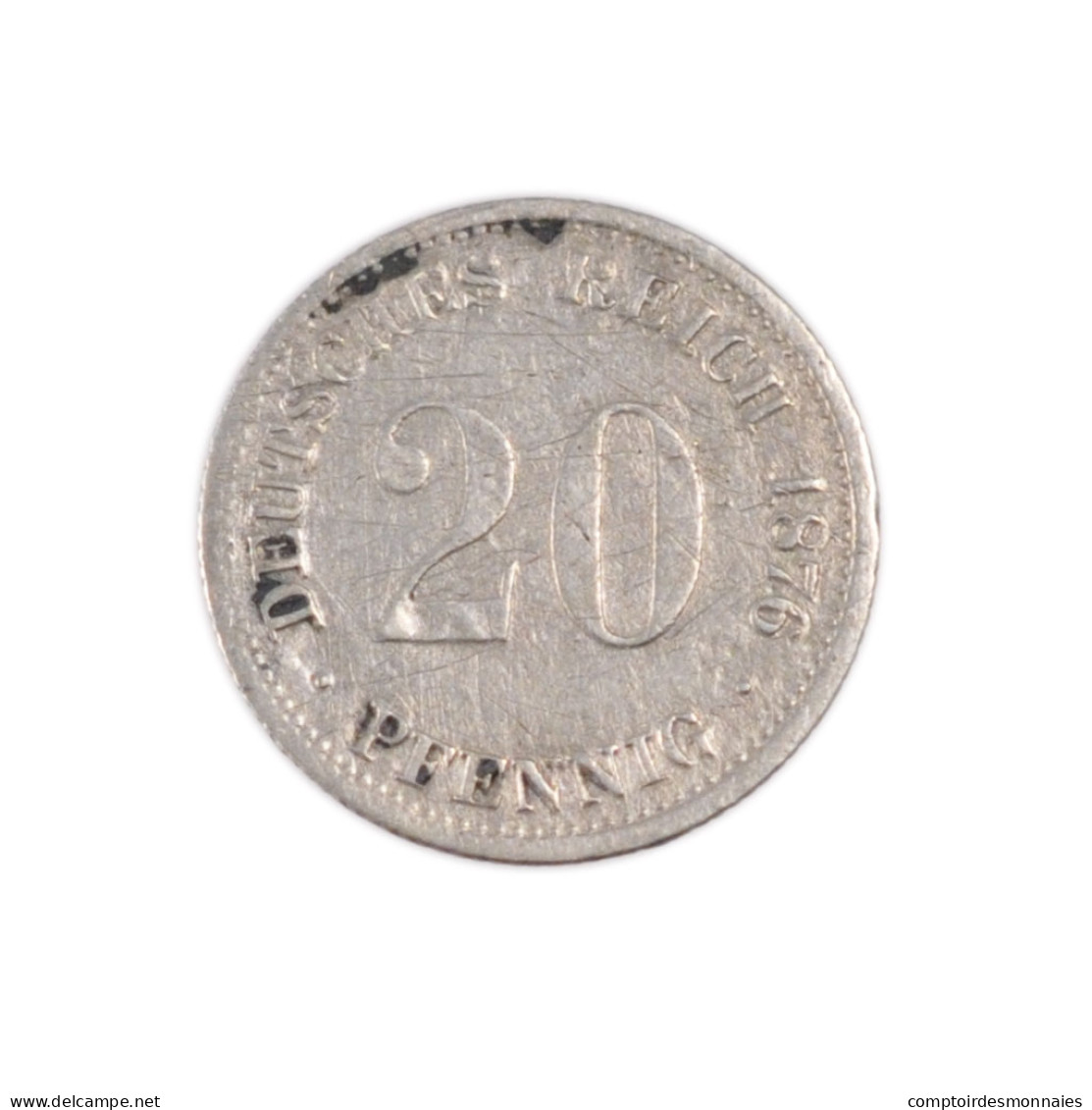 Monnaie, GERMANY - EMPIRE, Wilhelm I, 20 Pfennig, 1876, Munich, TB, Argent, KM:5 - 20 Pfennig