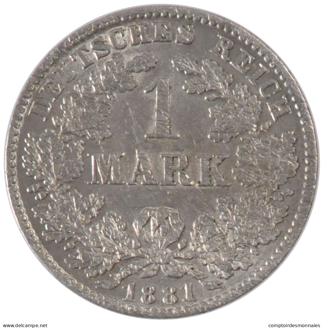 Monnaie, GERMANY - EMPIRE, Wilhelm I, Mark, 1881, Darmstadt, TTB+, Argent, KM:7 - 1 Mark