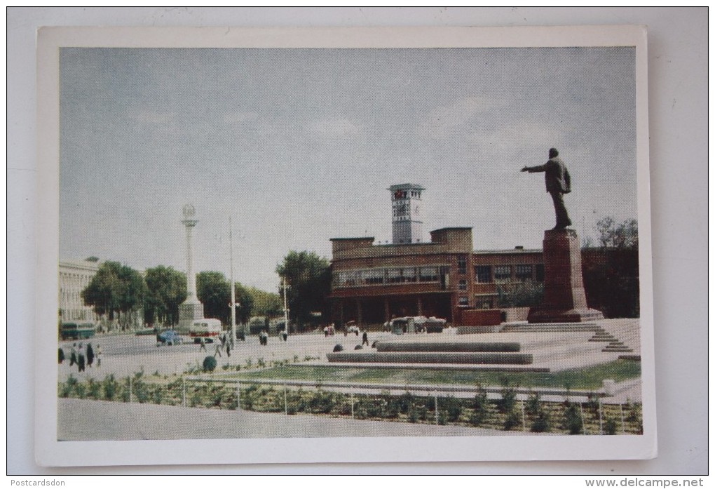 USSR. Tajikistan. Stalinabad (Dushanbe) Lenin Monument - 1961   Rare! CONSTRUCTIVISM - Tajikistan