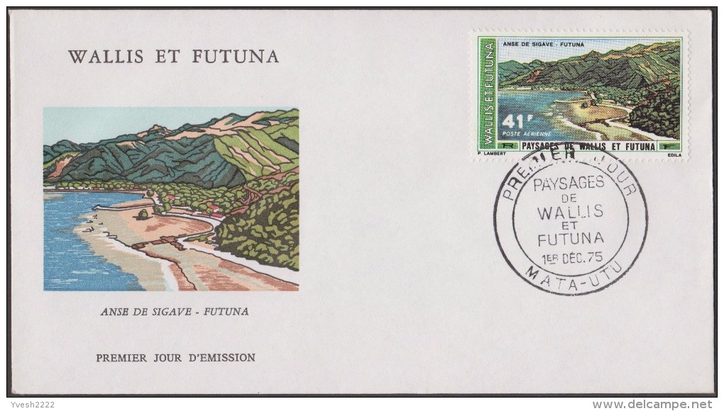 Wallis & Futuna 1975 Y&T PA 69. Paysage, Anse De Sigave à Futuna, Sur Enveloppe Premier Jour, FDC - Iles