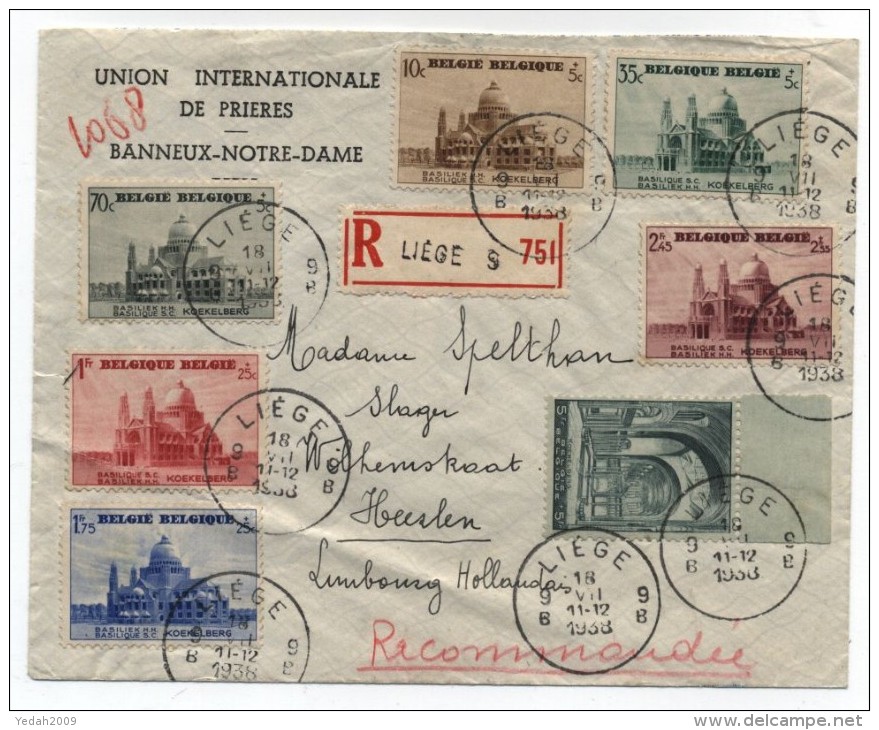 Belgium REGISTERED COVER 1938 - Covers & Documents