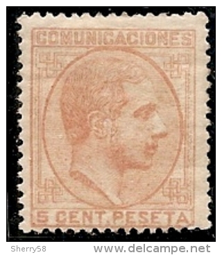 1878-ED. 191 ALFONSO XII - COMUNICACIONES. 5 CTS. NARANJA- NUEVO - Ungebraucht