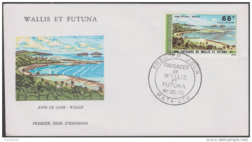 Wallis & Futuna 1975 Y&T PA 70. Paysage, Anse De Gahi à Wallis, Sur Enveloppe Premier Jour, FDC - Iles