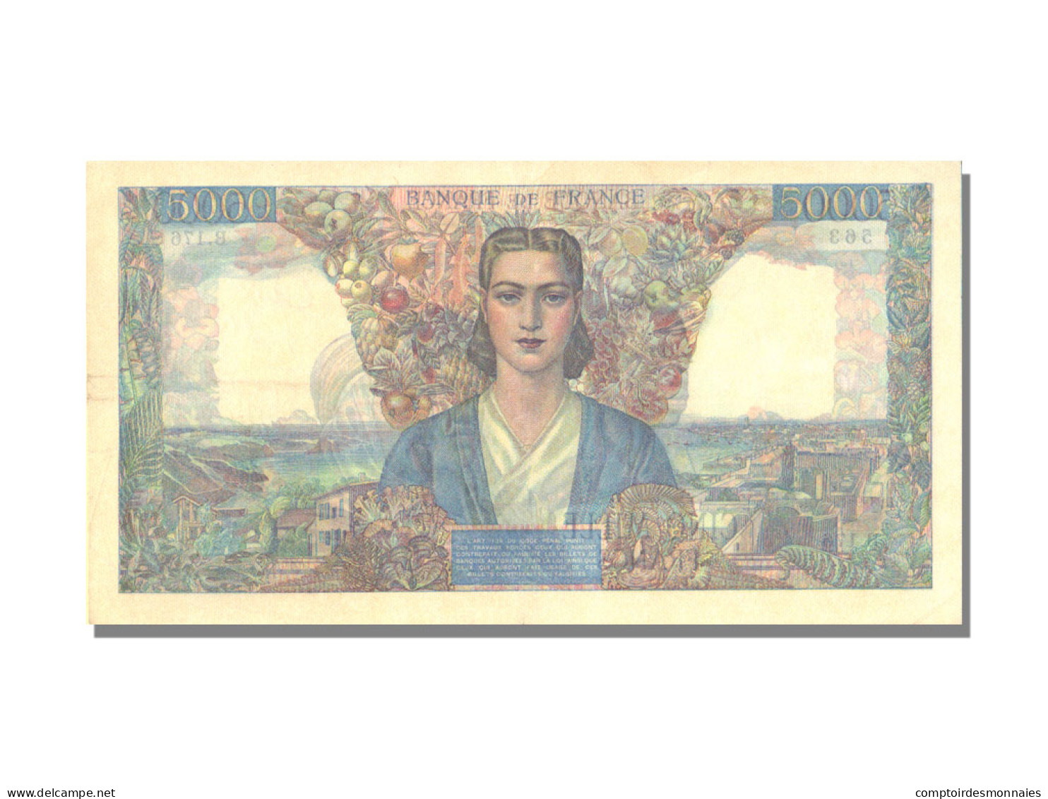 Billet, France, 5000 Francs, 5 000 F 1942-1947 ''Empire Français'', 1944 - 5 000 F 1942-1947 ''Empire Français''