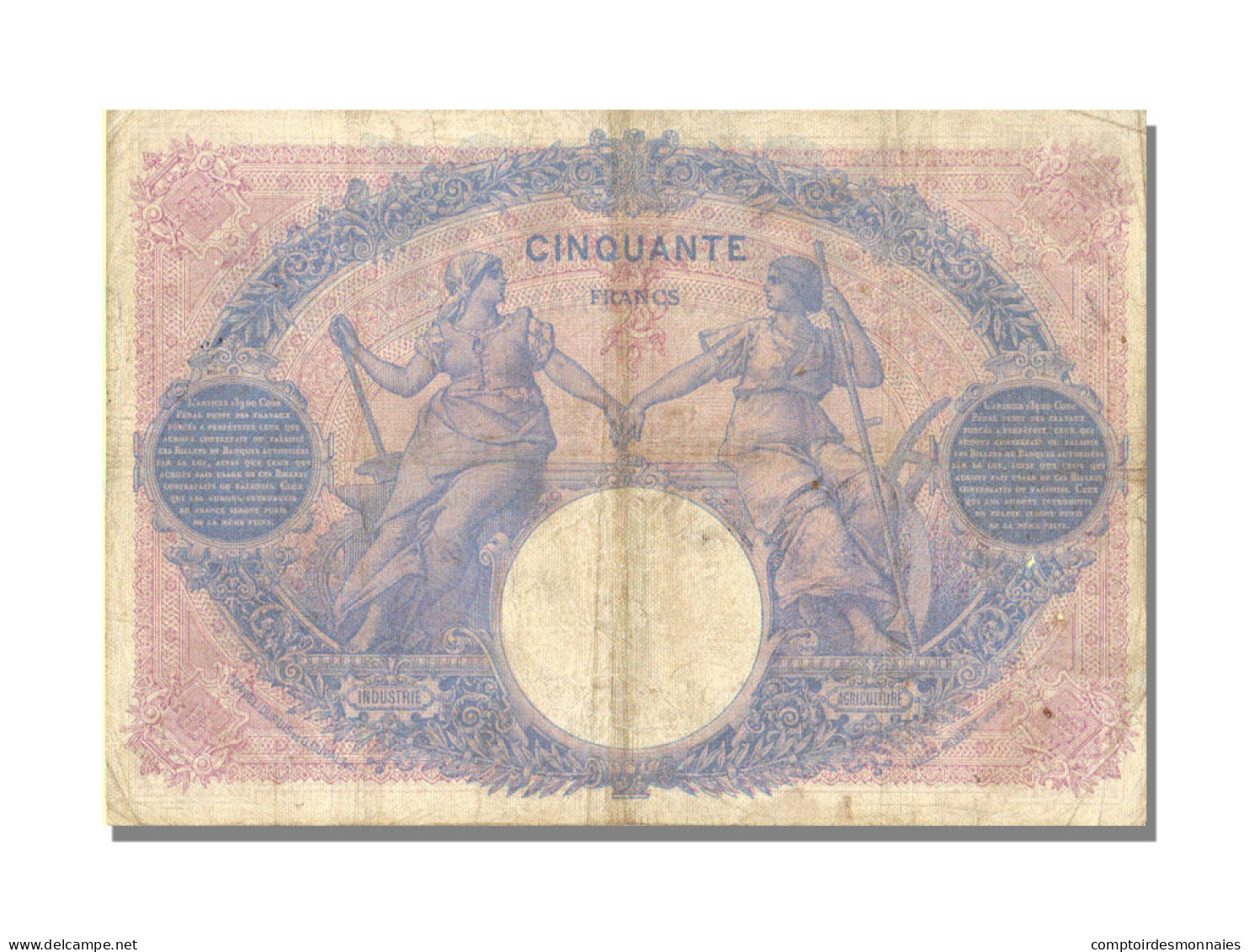 Billet, France, 50 Francs, 50 F 1889-1927 ''Bleu Et Rose'', 1911, 1911-09-08 - 50 F 1889-1927 ''Bleu Et Rose''