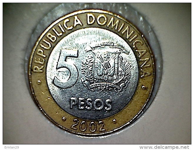 République Domenicaine 5 Pesos 2002 - Dominicaine