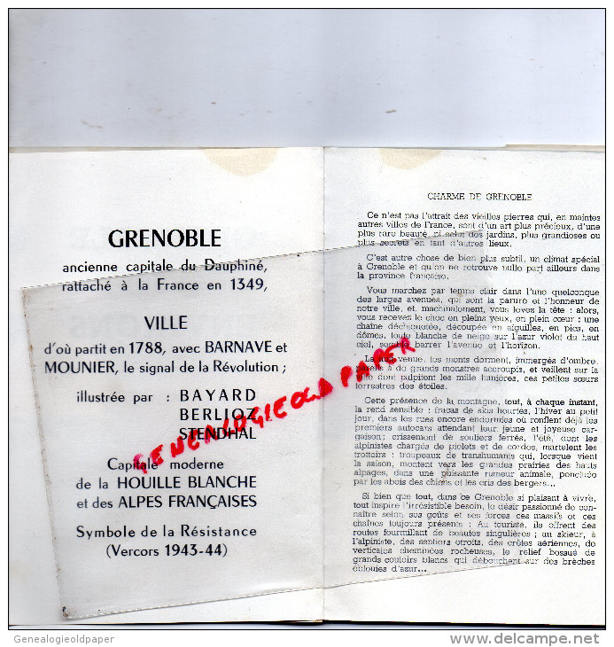 38 - GRENOBLE - DEPLIANT TOURISTIQUE ANNEES 40-50-GRENOBLE ET SES ENVIRONS- SYNDICAT INITIATIVE -PDT LOUIS PORTE-PERRET - Dépliants Touristiques