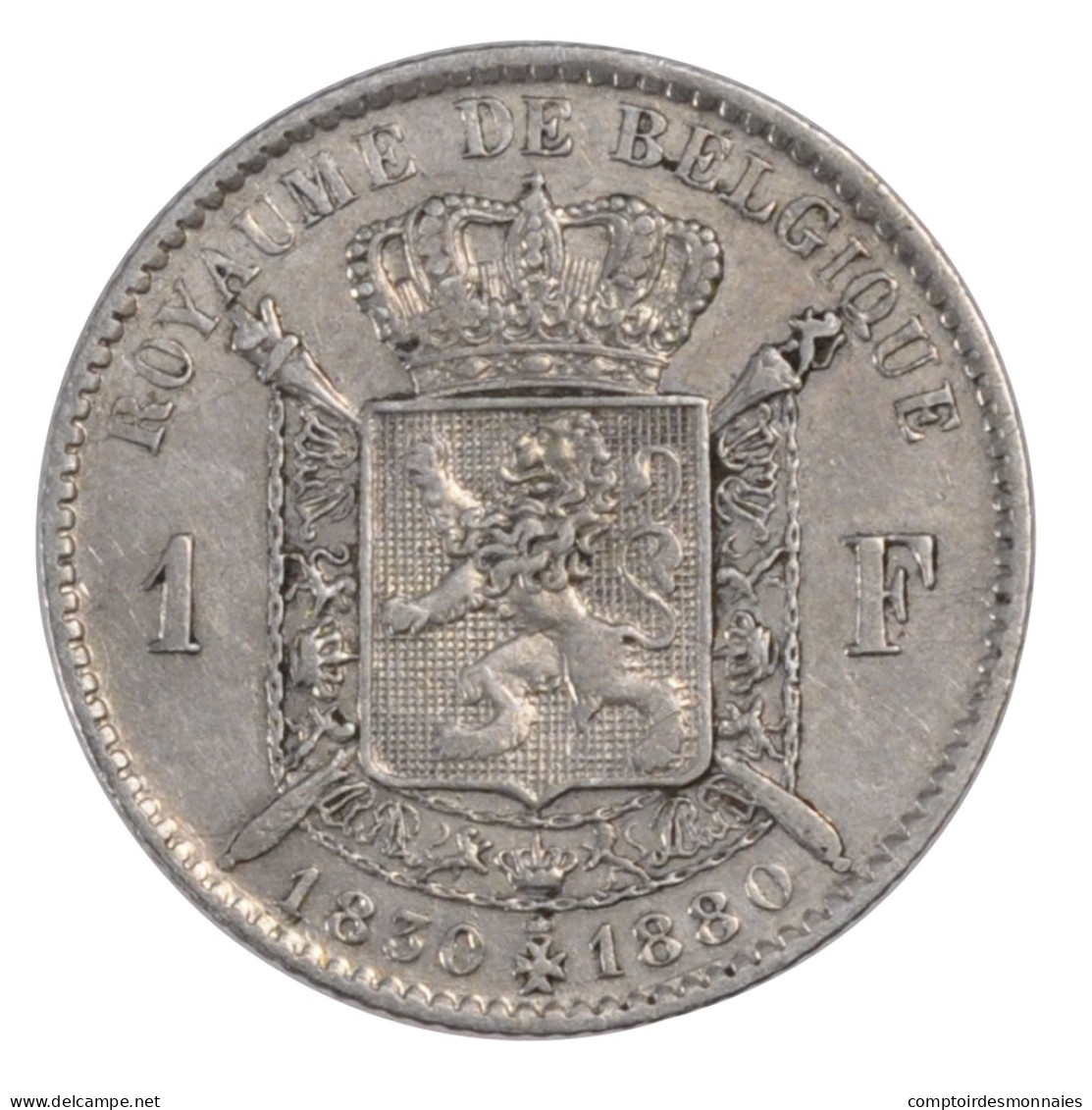 Monnaie, Belgique, Leopold II, Franc, 1880, TTB+, Argent, KM:38 - 1 Franc