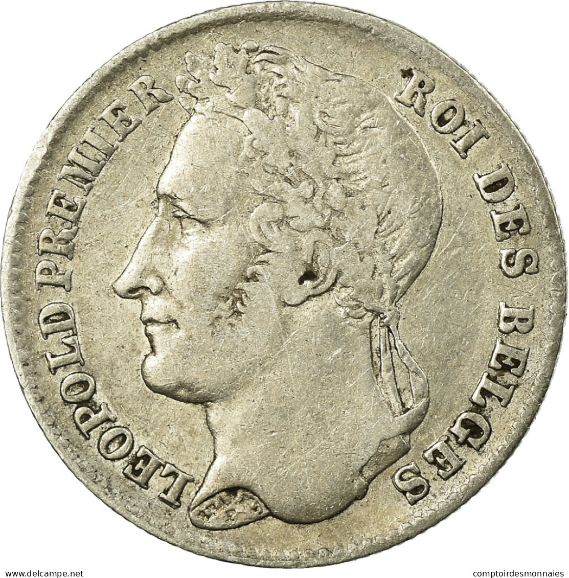 Monnaie, Belgique, Leopold I, 1/4 Franc, 1844, TTB, Argent, KM:8 - 1/4 Franc