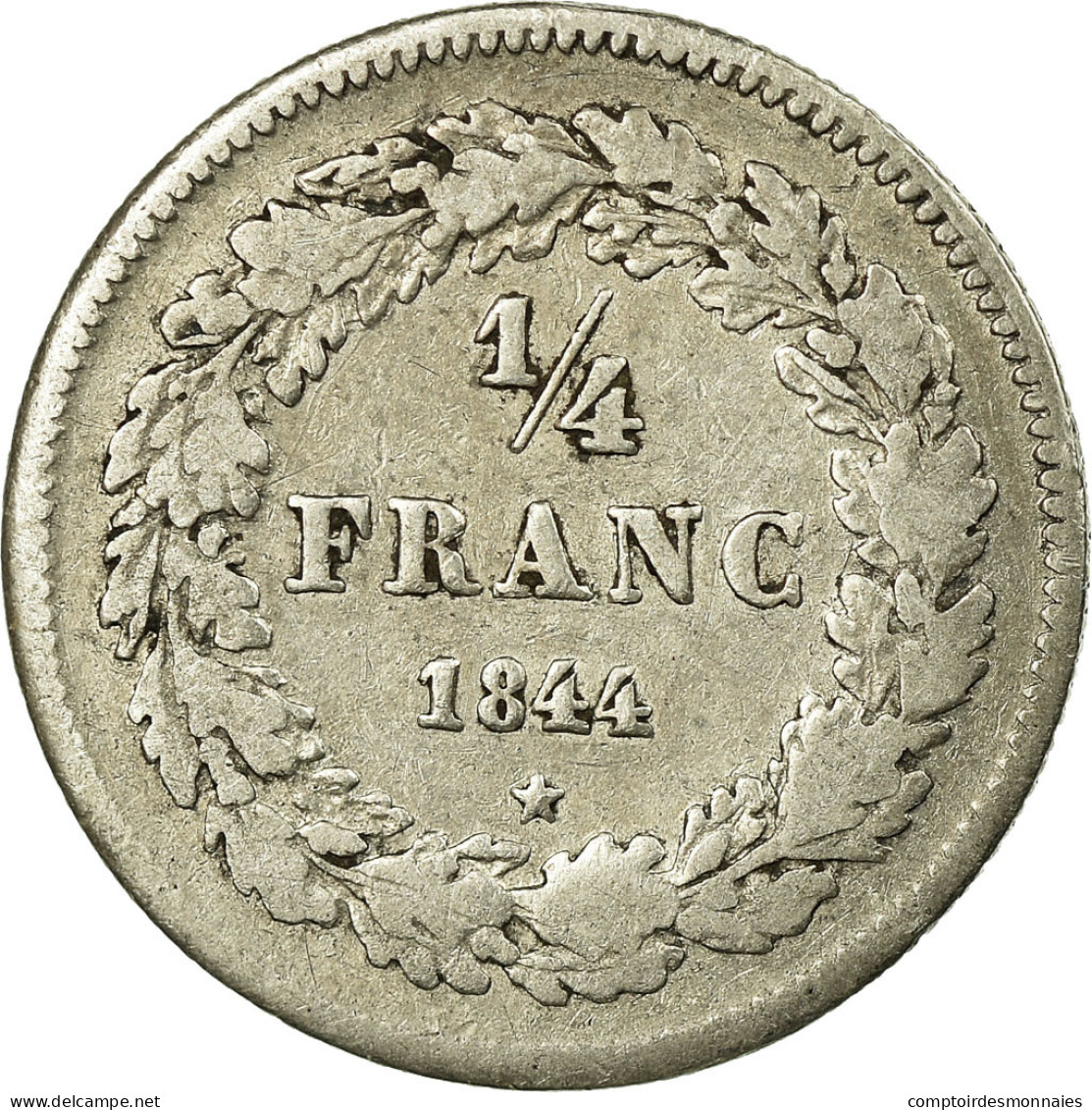 Monnaie, Belgique, Leopold I, 1/4 Franc, 1844, TTB, Argent, KM:8 - 1/4 Frank