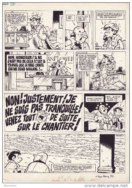 Hachel - Liège - Planche Originale De Benjamin In Journal Tintin - Original Drawings