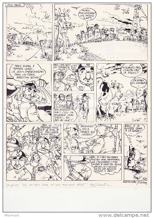 Krestchan - Biron - Liège - Planche Originale De Monmonke Désiré - Guerre 14-18 - Original Drawings