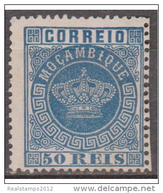 MOÇAMBIQUE - 1881-85,  Coroa. Novas Cores. 50 R.  D. 13 1/2  Pap. Fino   (*) MNG   MUNDIFIL  Nº 14 - Mozambique