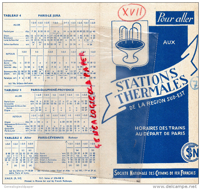 DEPLIANT TOURISTIQUE SNCF- PARIS DIJON-BESANCON- LONS LE SAULNIER-GRENOBLE-MANOSQUE-DIGNE-NEVERS-AIX-CULOZ-DIVONNE-EVIAN - Dépliants Touristiques