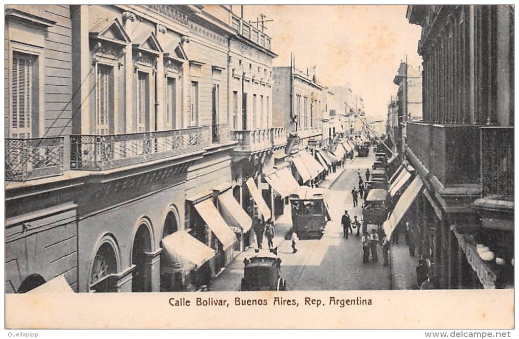 02958 "CALLE BOLIVAR, BUENOS AIRES, REP. ARGENTINA" ANIMATA, CARROZZE. NEG. E.C. MOODY. CART. NON SPED. - Argentina