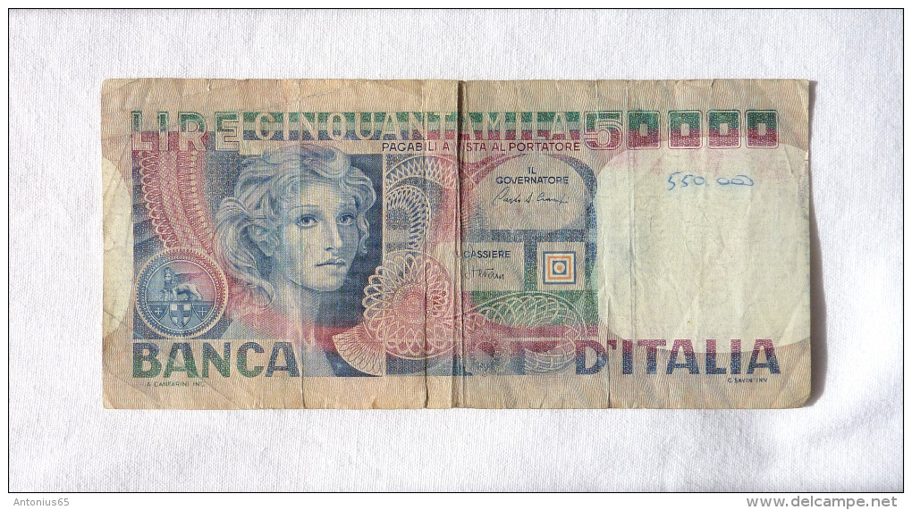 REPUBBLICA ITALIANA - 50.000 LIRE VOLTO FEMMINILE - - 50000 Lire