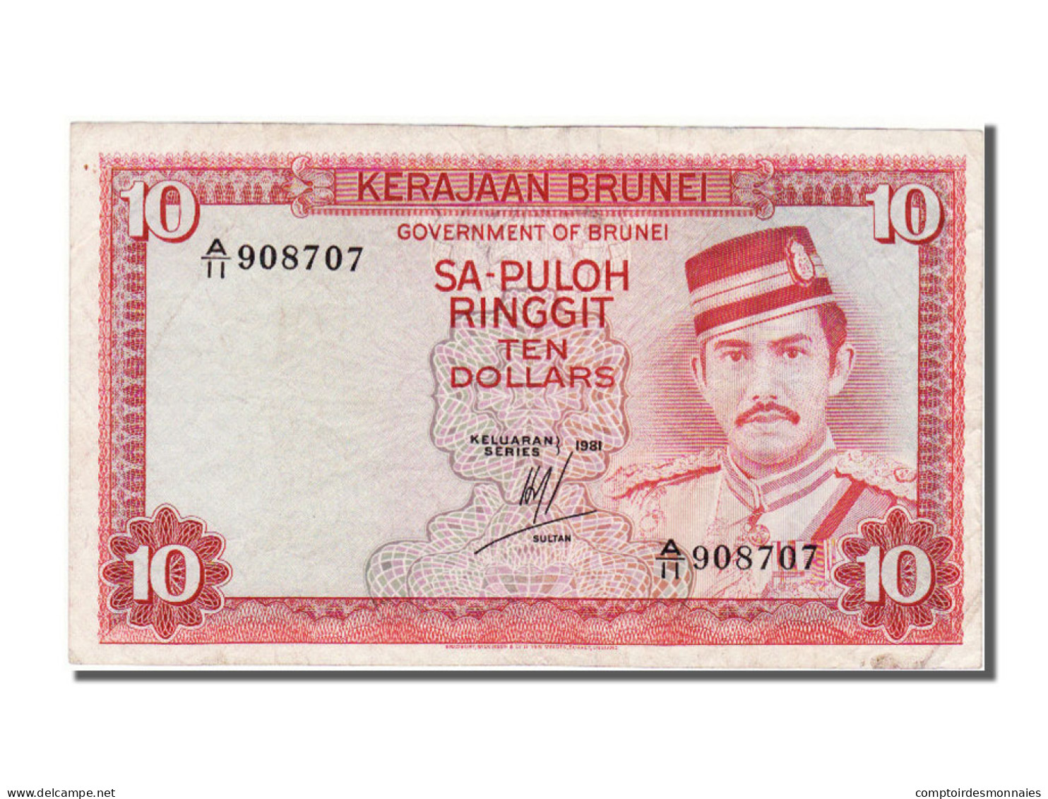 Billet, BRUNEI, 10 Ringgit, 1981, TTB - Brunei
