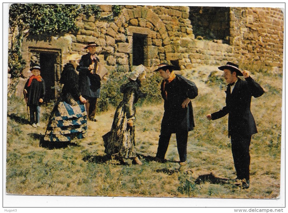 (RECTO / VERSO) LA HAUTE LOIRE EN 1971 - N° 516 - LA BOURREE - DANSE FOLKLORIQUE DU VELAY - CACHET SOLIGNAC - CPSM GF - Solignac Sur Loire