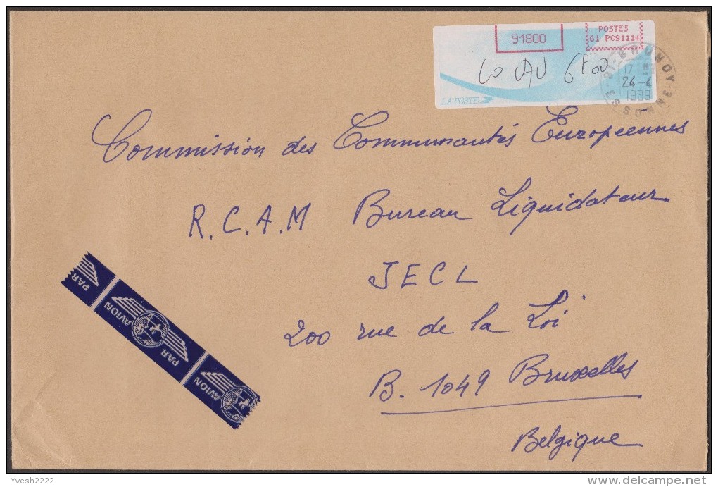 France 1989. Vignette D'affranchissement Mal Imprimée. Valeur Au Bic Et Oblitérée - 1988 « Comète »