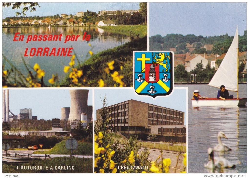 Carte Postale, Autoroute à Carling, étang, Creutzwald - Creutzwald