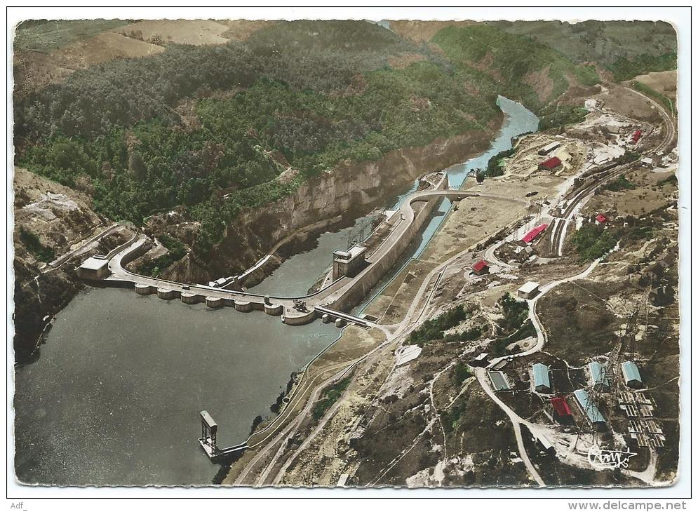 CPSM COLORISEE BARRAGE DE GENISSIAT, VUE AERIENNE, AIN 01 - Génissiat