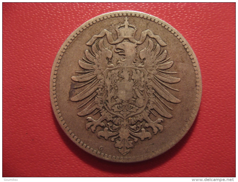 Germany - 1 Mark 1876 G Silver 8163 - 1 Mark