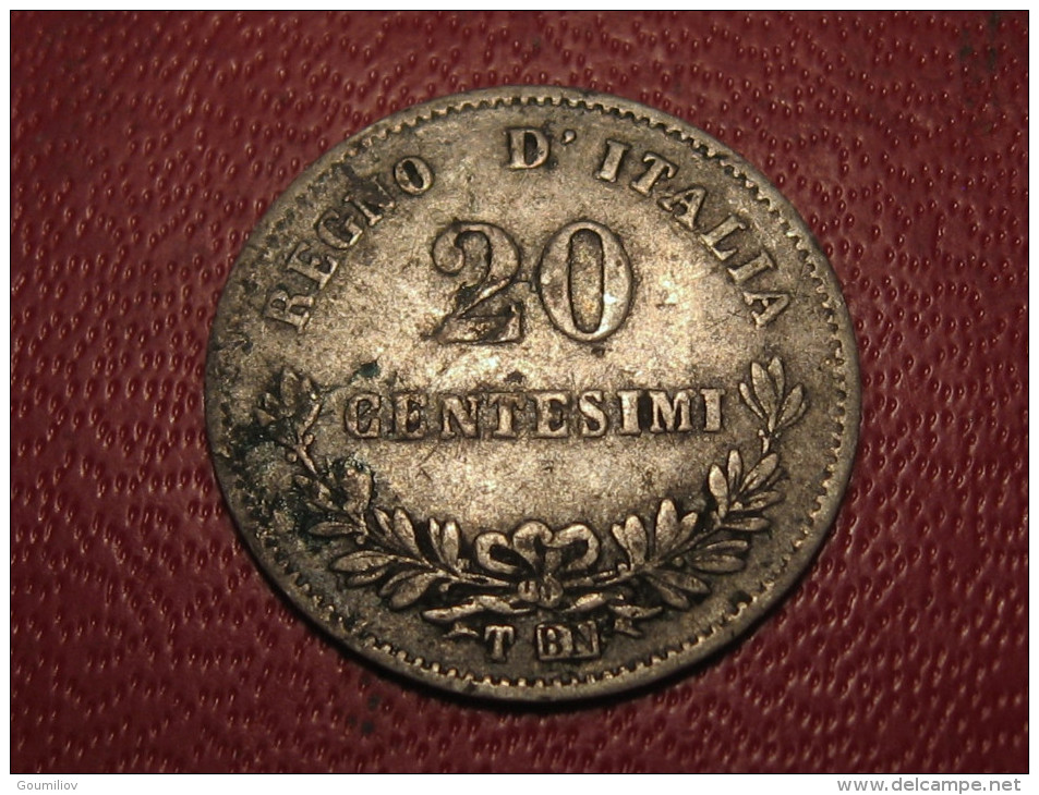 Italy - 20 Centesimi 1863 T BN Emanuele II Silver 8112 - 1861-1878 : Victor Emmanuel II