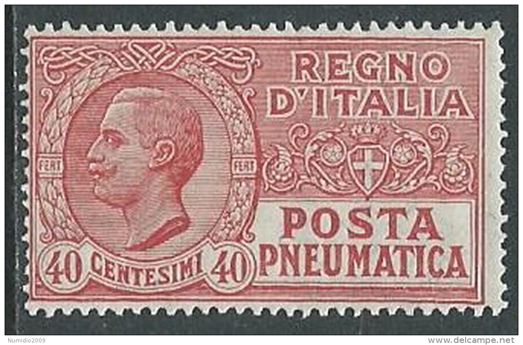 1925 REGNO POSTA PNEUMATICA EFFIGIE 40 CENT MNH ** - Y050 - Poste Pneumatique