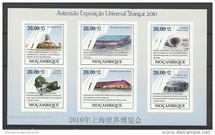 Mozambique NON DENTELÉ Expo Shangai 2010 Pavillons Architecture 2009 ** Moçambique IMPERFORATED Expo Shangai ** - 2010 – Shanghai (China)