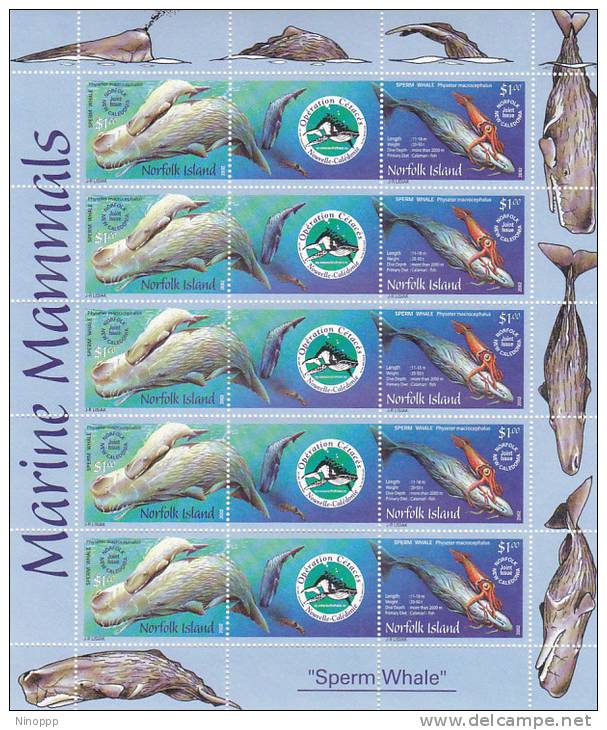 Norfolk Island-2002 Whales Joint Issue With New Caledonia Sheetlet MNH - Norfolk Island