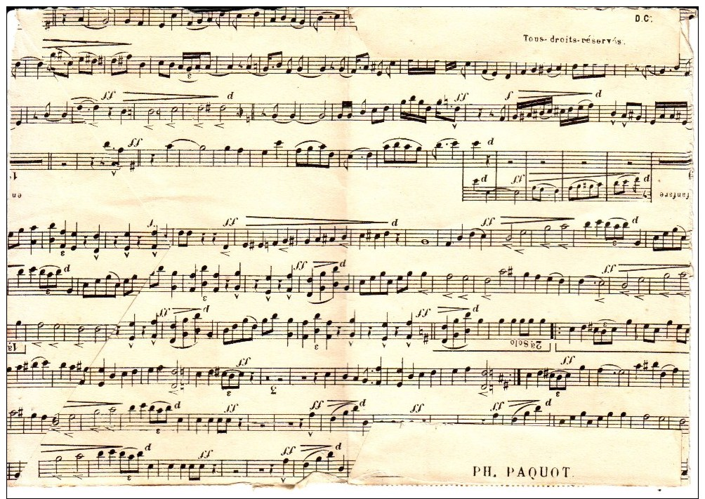 Enveloppe De Fortune Confectionnee Avec Une Partition De Musique , AGUESSAC Aveyron Juin 1945 Recommandee - 1877-1920: Période Semi Moderne