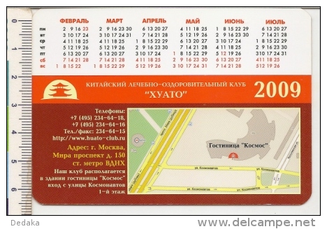 Pocket Calendars Russia, 2009 - Gift - Massage - Chinese Club - Advertising - Tamaño Pequeño : 2001-...
