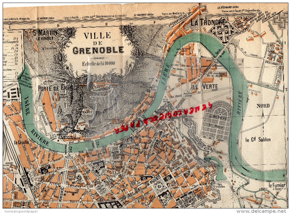 38 - GRENOBLE - GUIDES POL 19 PLACE BELLECOUR LYON- PLAN ANNEES 40-50 - Dépliants Touristiques