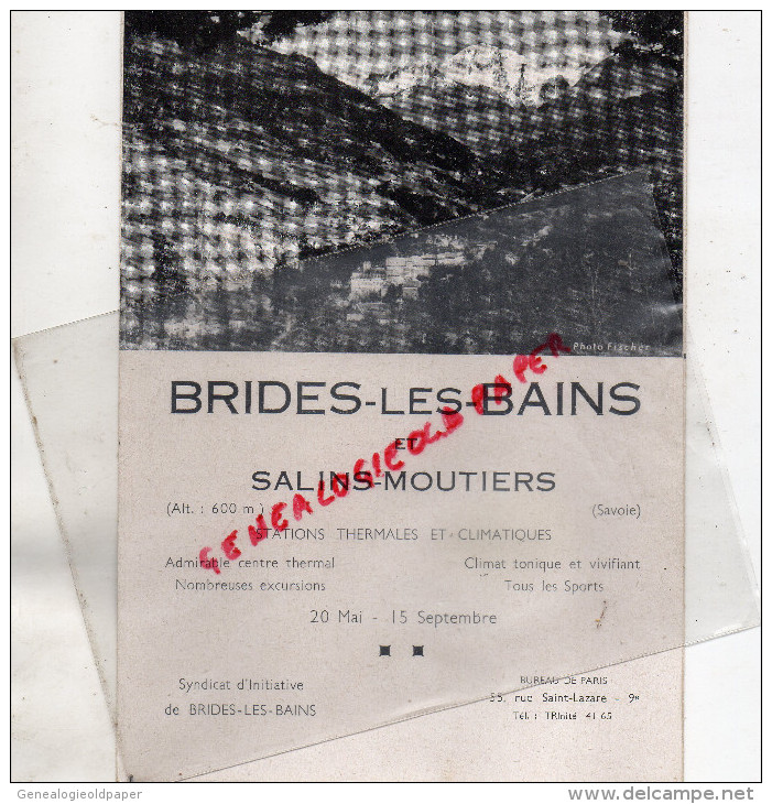 73 - BRIDES LES BAINS - SALINS MOUTIERS- CHAMBERY-AIX LES BAINS- GRENOBLE-GENEVE- - Dépliants Touristiques