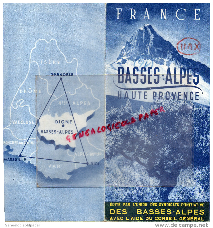 04- 05- BASSES ALPES HAUTE PROVENCE-ENTREVAUX-FORCALQUIER-DIGNE- GREOUX- BARREME-CASTELLANE-MANOSQUE-SISTERON- - Dépliants Touristiques