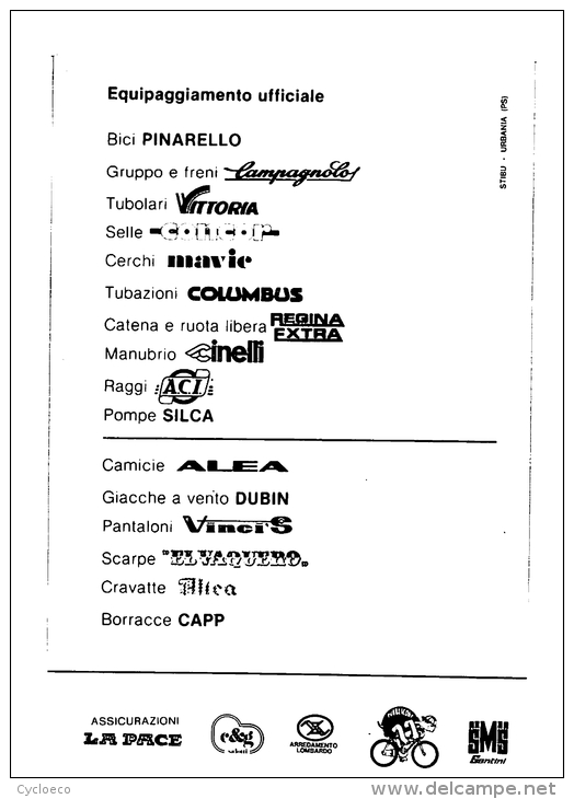 Francesco BIANCHI . 2 Scans. Cyclisme. Metauromobili Pinarello 1983 - Cycling