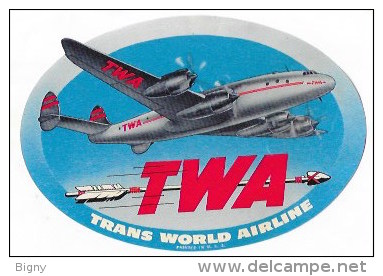 ETIQUETTE COMMERCIALE " T W A " - Crew Badges