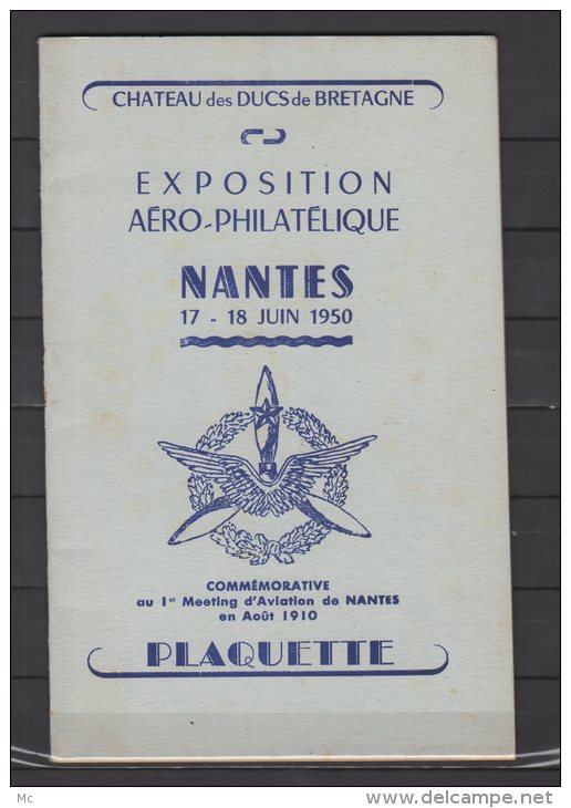 Exposition Aéro Philatelique De Nantes 17 Et 18 Juin 1950 - Exposiciones Filatélicas