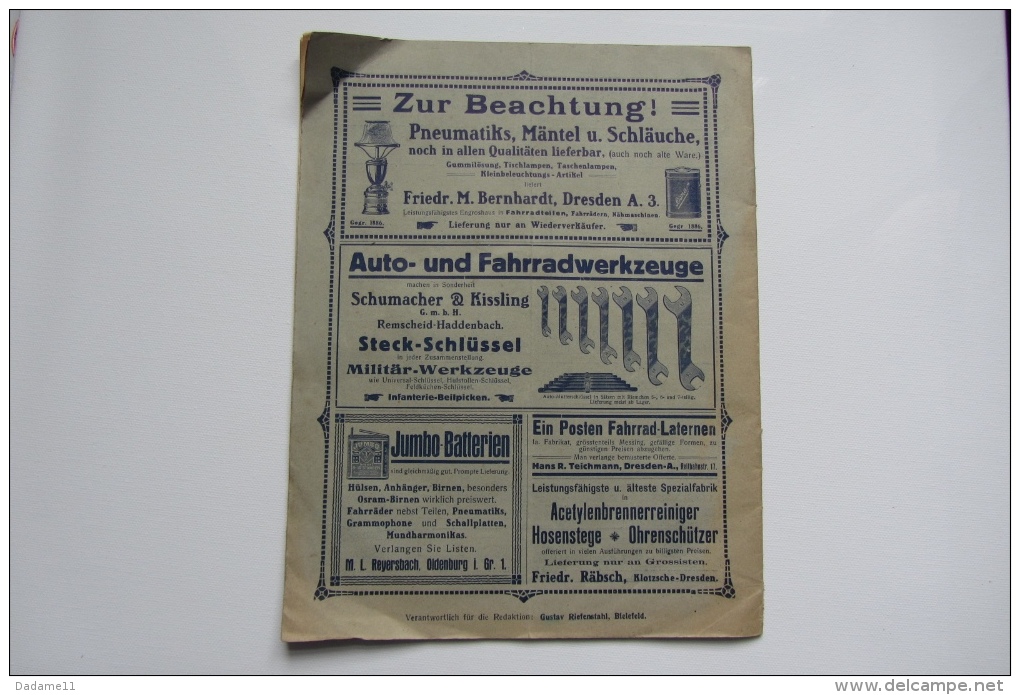 Rare Rad-Markt Und Motor Fahrzeug  Bielefeld 1915 - Automobili & Trasporti