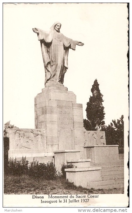 VERVIERS - DISON (4820) - RELIGION : Monument Du Sacré-Coeur. Inauguré Le 31 Juillet 1927. CPSM Dentelée. - Dison