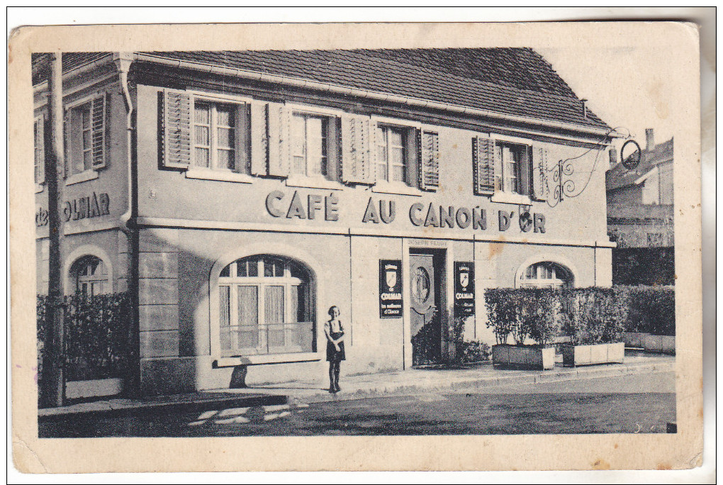 68 Dannemarie- Café Au Canon D'or (Joseph FLURY ) Carte Photo Non Circulée, Personnage, Tb état - Dannemarie