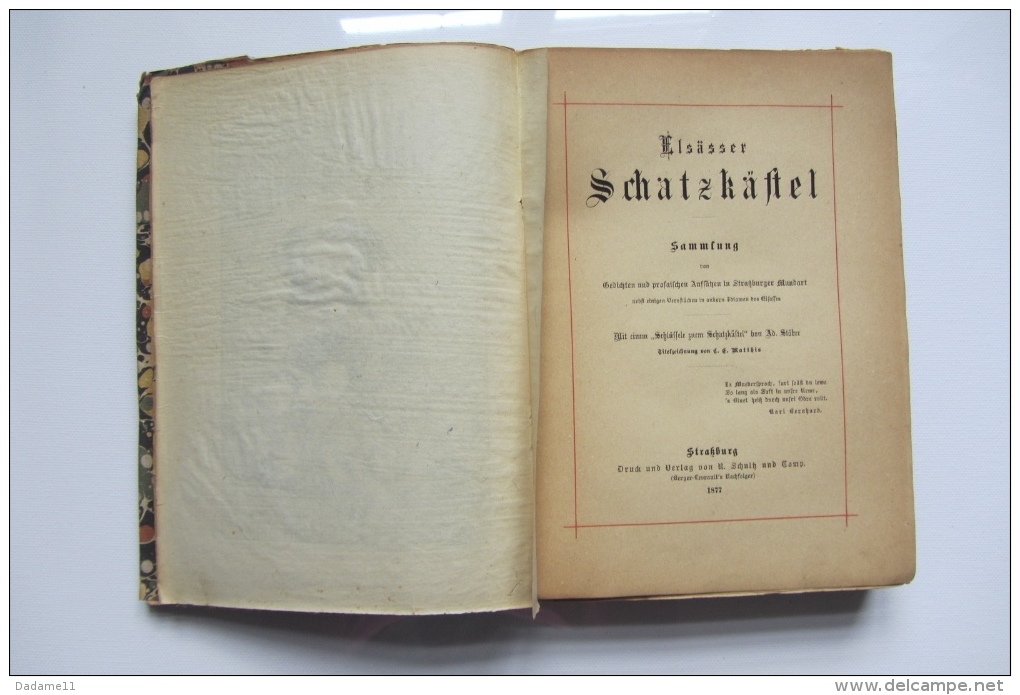 Rare Et Beau Elsässer Schatzkästel 1877 Strasbourg - Autres & Non Classés