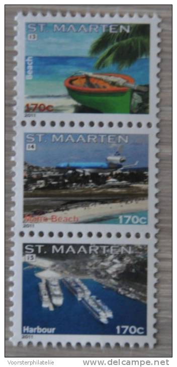 SINT MAARTEN ++ NEW NEW ++ 2011 AIRPLANE KLM SHIPS  MNH NEUF ** - Curaçao, Nederlandse Antillen, Aruba