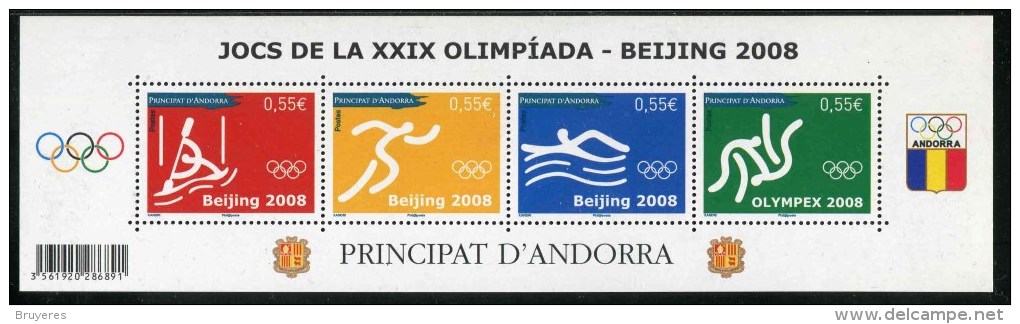 BF De 4  Timbres** De 2008 "J.O. D´été à Pékin - Beijing 2008" - Ungebraucht