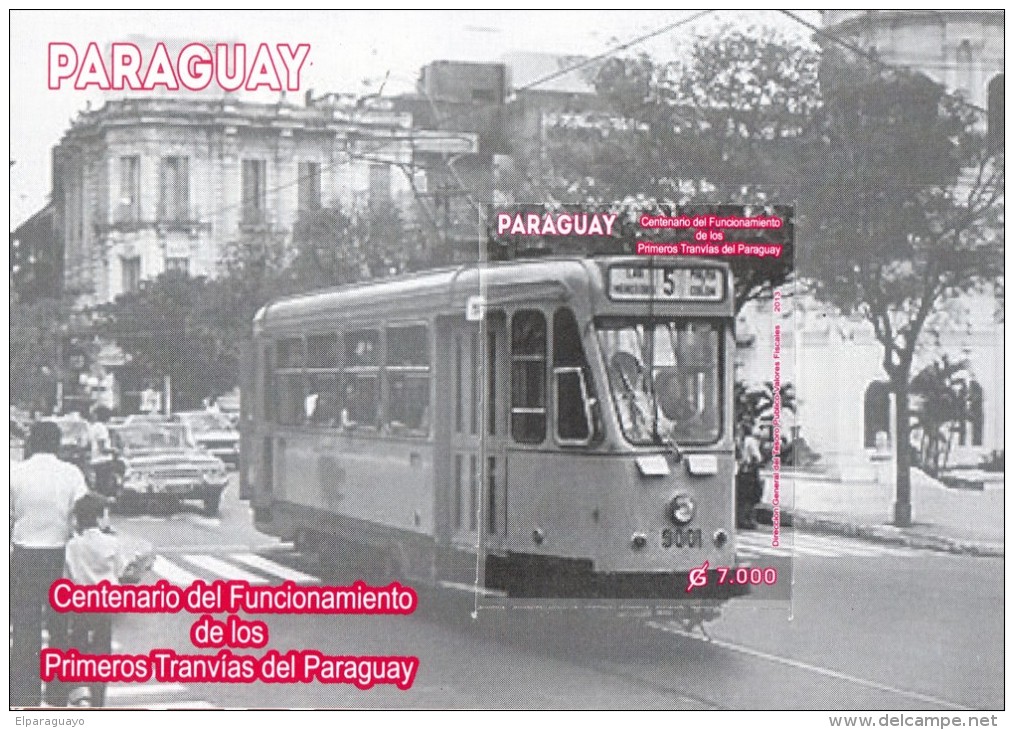 ESTAMPILLA PARAGUAY CENTENARIO DEL FUNCIONAMIENTO TRANVIA EN PARAGUAY - Paraguay