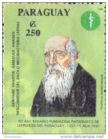 ESTAMPILLA PARAGUAY 60 ANIVERSARIO FUNDACION PATRONATO DE LEPROSOS 1931-15 ABRIL - 1991 - Paraguay